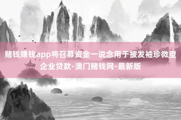 赌钱赚钱app将召募资金一说念用于披发袖珍微型企业贷款-澳门赌钱网-最新版