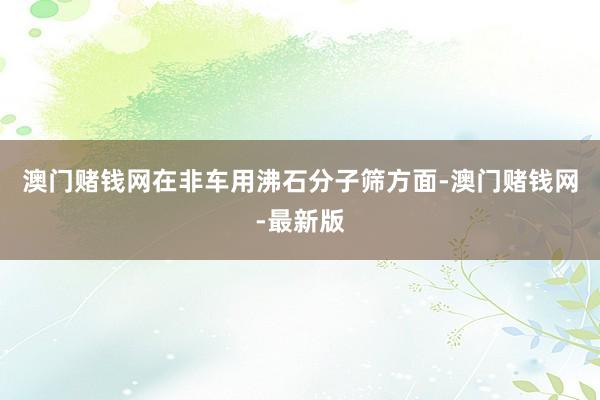 澳门赌钱网在非车用沸石分子筛方面-澳门赌钱网-最新版