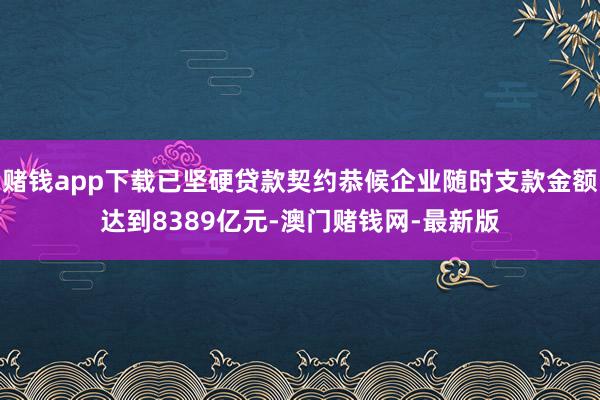 赌钱app下载已坚硬贷款契约恭候企业随时支款金额达到8389亿元-澳门赌钱网-最新版