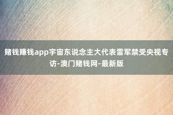 赌钱赚钱app宇宙东说念主大代表雷军禁受央视专访-澳门赌钱网-最新版