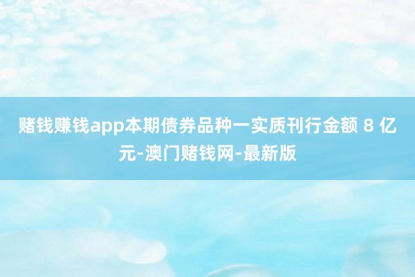 赌钱赚钱app本期债券品种一实质刊行金额 8 亿元-澳门赌钱网-最新版