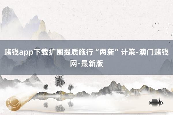 赌钱app下载扩围提质施行“两新”计策-澳门赌钱网-最新版