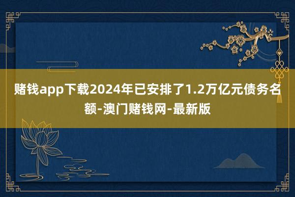 赌钱app下载2024年已安排了1.2万亿元债务名额-澳门赌钱网-最新版