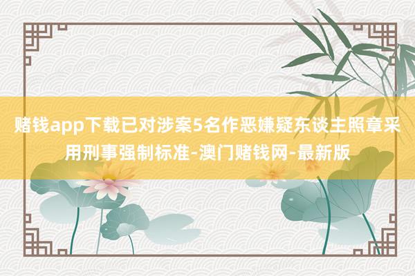 赌钱app下载已对涉案5名作恶嫌疑东谈主照章采用刑事强制标准-澳门赌钱网-最新版