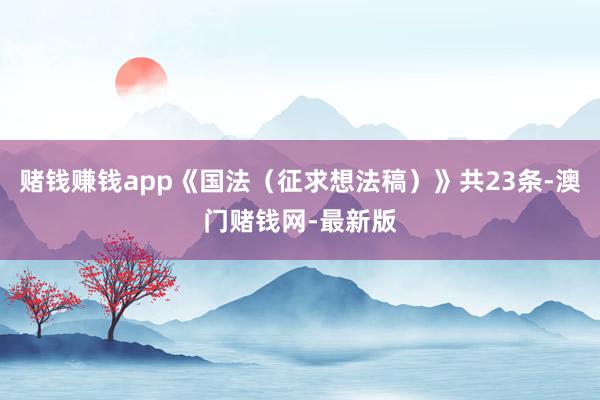 赌钱赚钱app《国法（征求想法稿）》共23条-澳门赌钱网-最新版